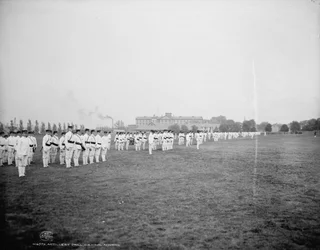 Artillerieübung, U.S. Naval Academy, Annapolis, Maryland, ca. 1903